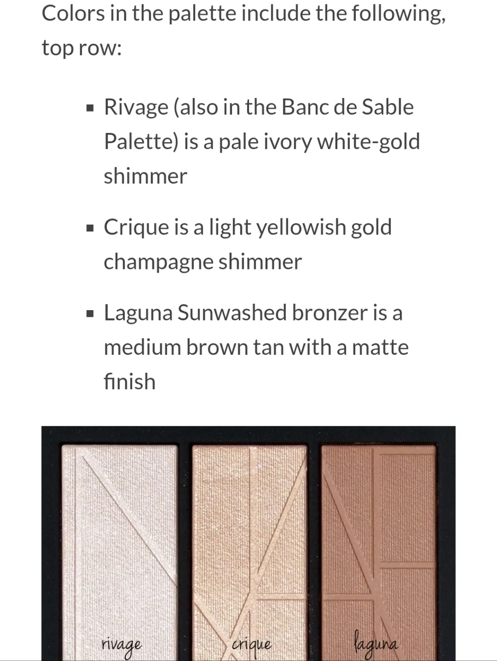NEW NARS Bord De Plage Highlighting And Bronzing Palette 6 Shades